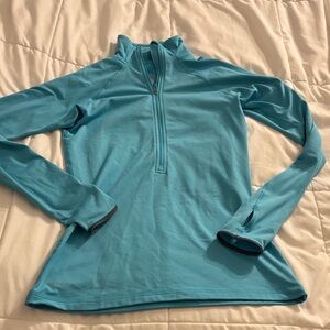 Nike Women's Teal Long Sleeve Quarter-Zip Top